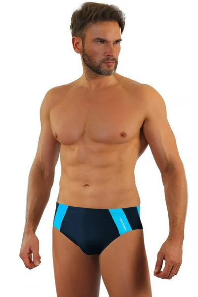 Sportovní pánské plavky s barevnými vsadkami Sesto Senso plus size