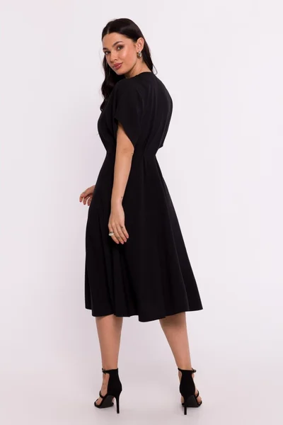 Vzdušné dámské černé midi šaty BeWear