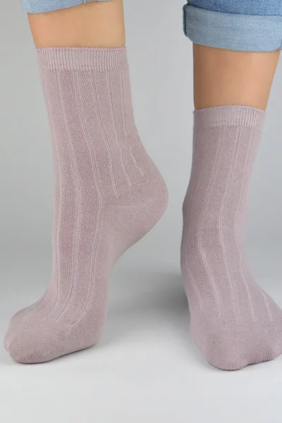 Bavlněné dámské žebrované ponožky Noviti