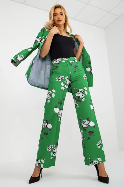 Zelené zvonové letní kalhotky pro ženy Lakerta