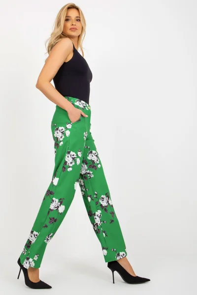 Zelené zvonové letní kalhotky pro ženy Lakerta