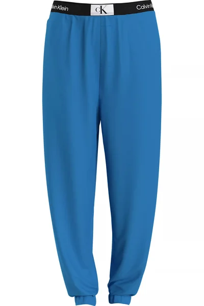 Volné modré dámské bavlněné kalhoty Calvin Klein