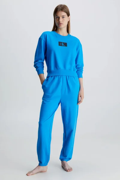 Modrá dámská crop mikina Calvin Klein