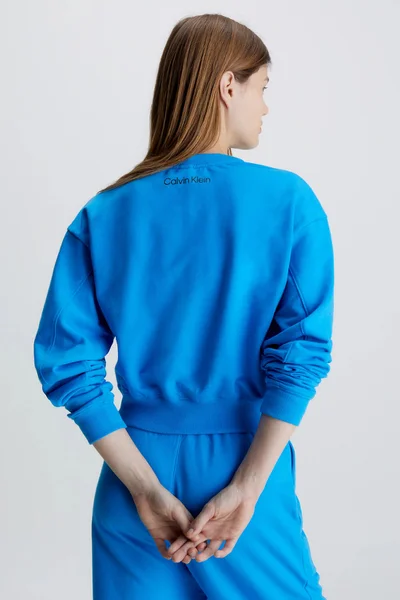 Modrá dámská crop mikina Calvin Klein