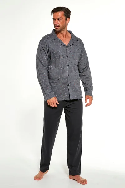 Pánské rozepínací pyžamo Cornette Z841 MZ709 dłr 3-5XL (barva šedo)
