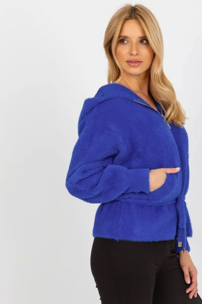 Lehká dámská bunda s kapucí královská modrá