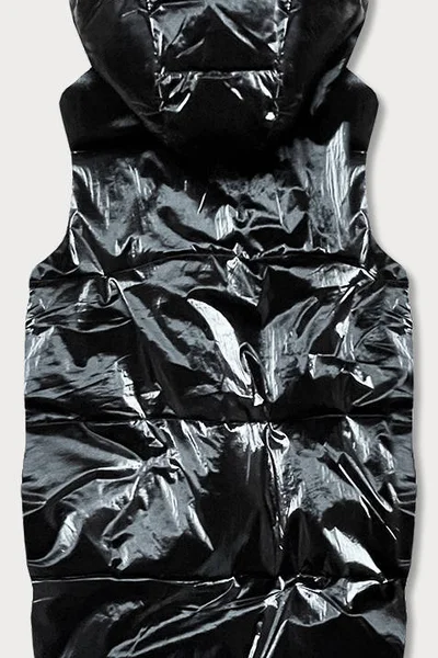 Lesklá černo-neonová dámská oversize vesta F103 Ann Gissy (barva černá)