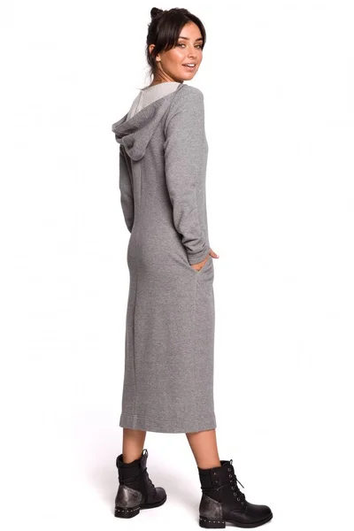 Dámské Y943 Maxi dámské šaty s kapucí BE