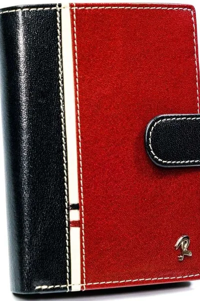 Červeno-černá pánská peněženka z přírodní kůže FPrice