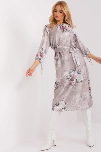 Dámské elegantní midi šaty s květinovým potiskem Lakerta