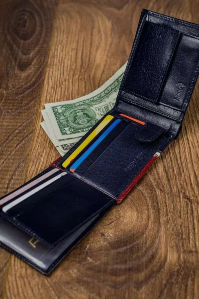 Červeno-modrá pánská peněženka FPrice