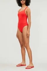 Červené jednodílné plavky Calvin Klein 806
