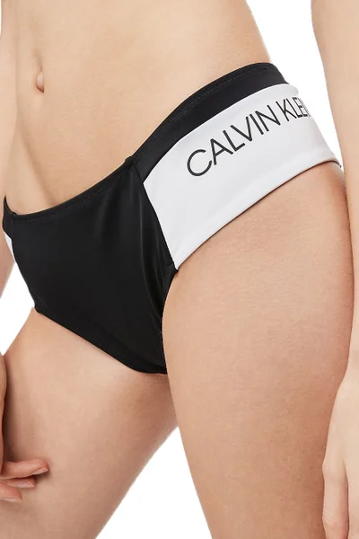 Černobílý spodní díl plavek Calvin Klein 0841