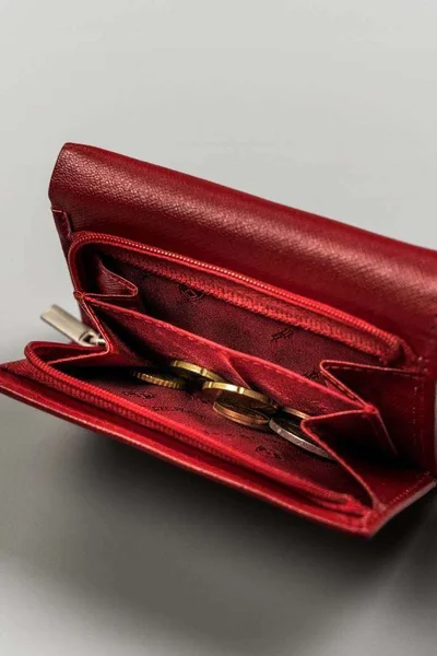 Červená dámská peněženka z přírodní kůže FPrice