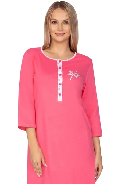 Růžová košile na spaní v růžové barvě Regina plus size