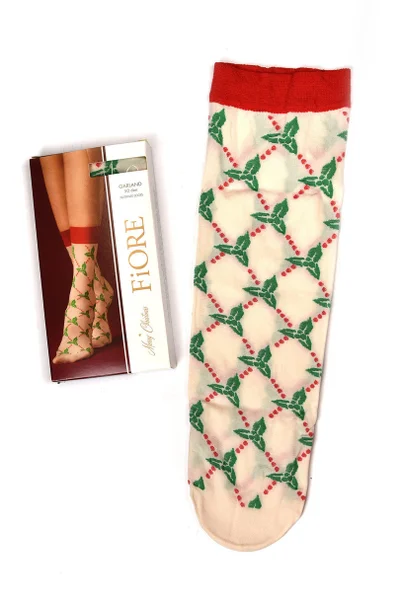 Vzorované vánoční dámské ponožky Fiore