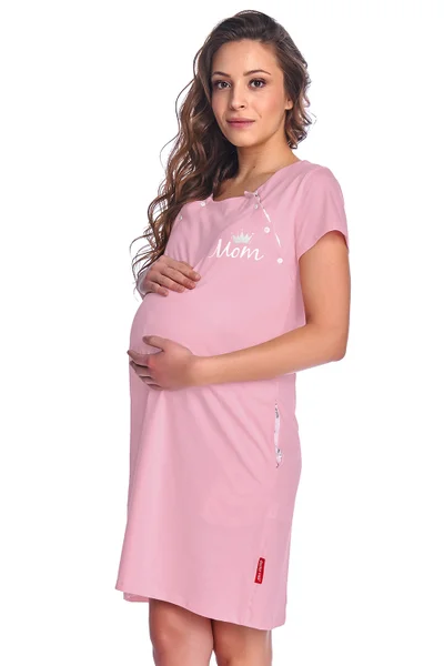 Světle růžová dámská těhotenská košilka Dobranocka