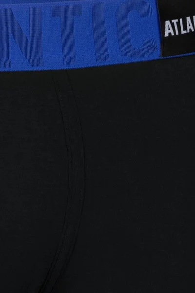 Černé pánské boxerky s barevnou gumou Atlantic