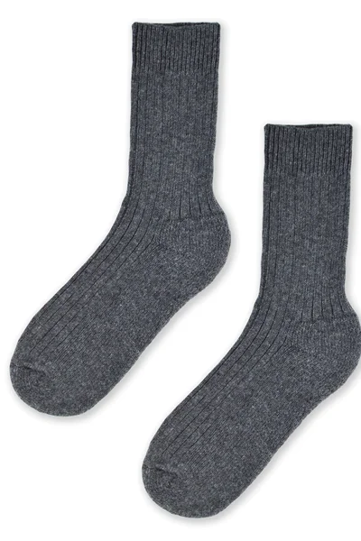 Grafitově šedé dámské vysoké ponožky Noviti