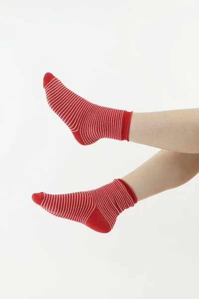 Červené hřejivé bavlněné termo ponožky Moraj