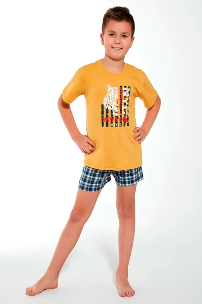 Barevné chlapecké pyžamo tričko a šortky Cornette