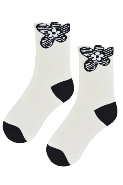 Bílo-černé dámské ponožky Noviti