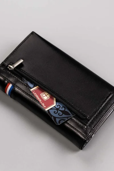 Černá podélná dámská peněženka z přírodní kůže FPrice