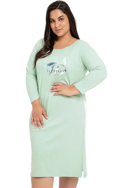 Světle zelená dámská košilka na spaní Taro plus size