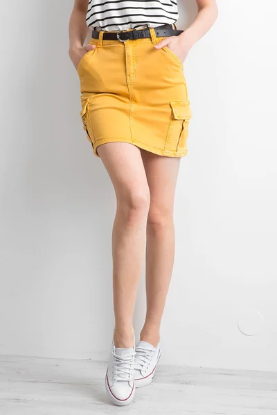 Riflová sukně s kapsami FPrice