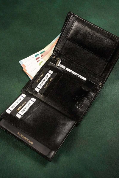 Kožená pánská peněženka v černé barvě FPrice