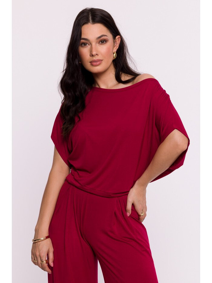 Vínový dámský elegantní top BeWear, EU M i529_18709565878042626