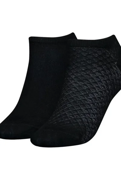 Černé kotníčkové dámské ponožky 2ks Tommy Hilfiger