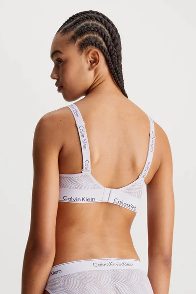 Bílá dámská braletka s měkkými tvarovanými košíčky Calvin Klein