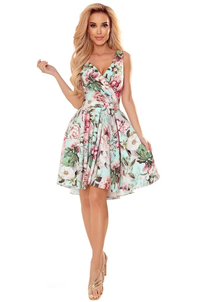 Romantické letní květované šaty s asymetrickou sukní Numoco