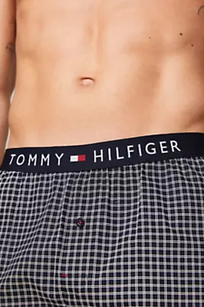 Tmavě šedé pánské kostkované šortky na spaní Tommy Hilfiger