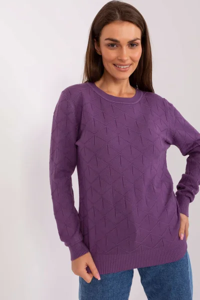 Tmavě fialový dámský pulovr AT