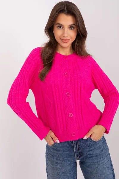 Tmavě růžový elegantní pulovr AT