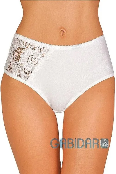 Elegantní dámské bílé kalhotky s ozdobnou krajkou Gabidar