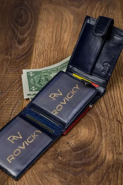 Červeno-černá pánská rozkládací peněženka FPrice