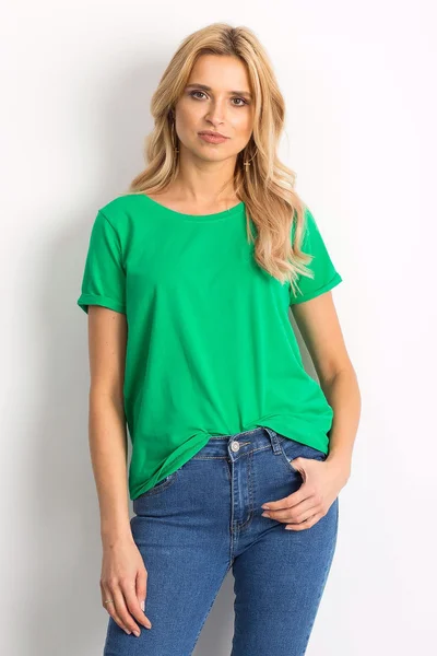 Basic zelené dámské bavlněné tričko FPrice