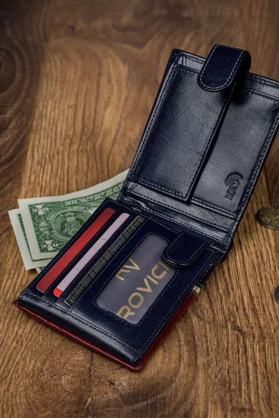 Módní pánská peněženka FPrice červeno-černá