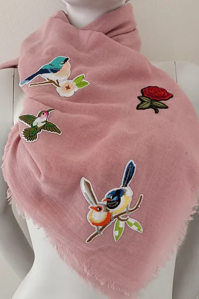 Dámský šátek s motivy ptáčků Moraj Ptáčci