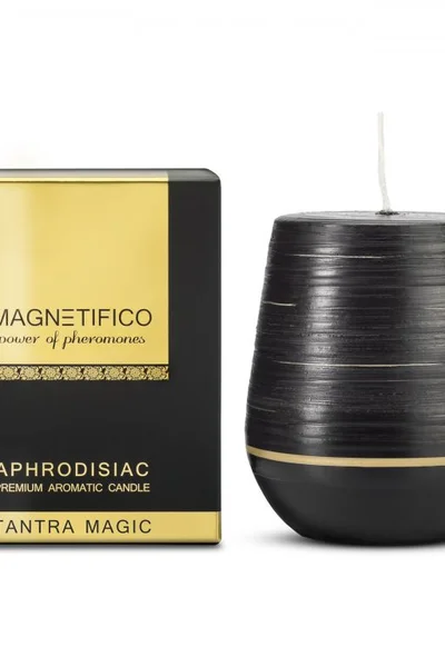 Afrodiziakální černá vonná svíčka Magnetifico Aphrodisiac Candle Tantra Magic Valavani