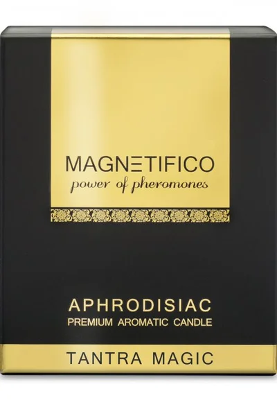 Afrodiziakální černá vonná svíčka Magnetifico Aphrodisiac Candle Tantra Magic Valavani