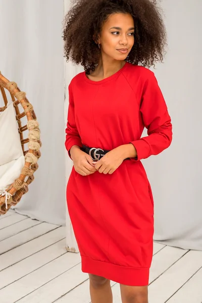 Červené bavlněné šaty FPrice
