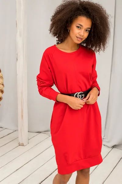Červené bavlněné šaty FPrice