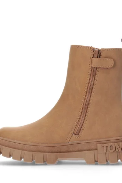 Světle béžové dámské semišové kotníčkové boty Tommy Hilfiger