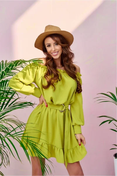 Módní volné zelené mini šaty Roco Fashion