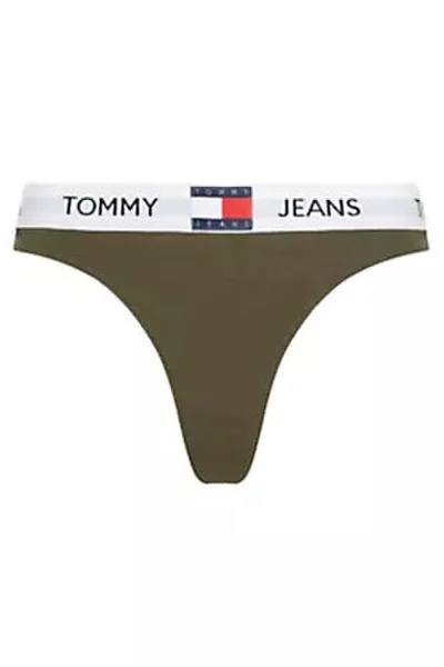 Khaki bavlněné string kalhotky Tommy Hilfiger