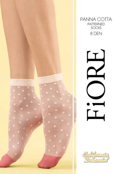 Bílé silonkové ponožky s puntíky Fiore